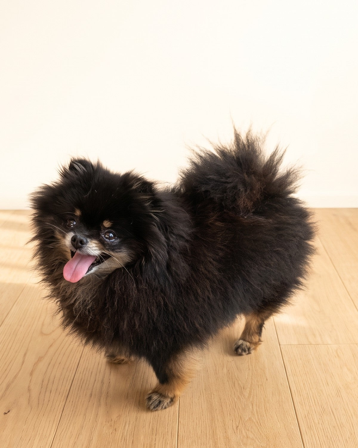 Yumi, Loulou de Poméranie noir et feu